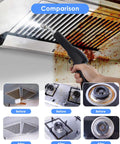 Comparison of kitchen surfaces cleaned with No Sweat High Pressure Steam Cleaner 1700W revealing drastic results on grime.