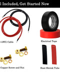Included items in 10 Foot 8 AWG Trolling Motor Battery Cable Extension Kit With Ring Terminals for 12V 24V 36V 48V systems