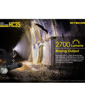 2700 Lumen USB Rechargeable Headlamp Flashlight With Detachable L Shape Head and Rotating Mount in a tunnel setting
