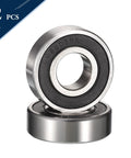 Front view of two HiPicco 6907-2RS deep groove ball bearings with double rubber seals, 35mm ID x 55mm OD x 10mm.