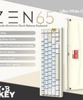 65 Percent Wireless Mechanical Keyboard Features Hotswap Switches Tri Mode Bluetooth And Usb Wiring Cnc Aluminum Body With Damped Acoustics Full Rgb Lighting Programmable Macros For Mac Windows Computers Making A Sick Daily Setup That Glides Buttery - Ultra White Gold design with Kailh Luna switches.