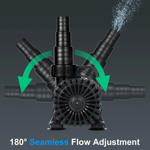 100W Submersible Pond Pump For Koi Ponds And Water Features, 1800 GPH, 14 Ft Lift, 180 Degree Adjustable Outlet, Ultra Quiet