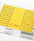 Watch Band Pins Replacement Kit With Metal Spring Bars And Screws For Easy Watch Repair All In One Box close-up with size chart