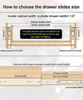 Diagram for sizing 72 Inch Beefy Heavy Duty Drawer Slides 500 Lbs Side Mount Locking Full Extension Ball Bearing Glides for RVs.