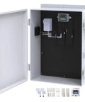 Badass Weatherproof Ip65 Outdoor Electrical Junction Box Heavy Duty Abs Plastic Enclosure with Cooling Fan, Thermostat, open view.