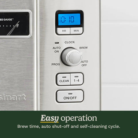 Coffee On Demand 12 Cup Programmable Drip Coffee Maker With Single Cup Dispense And Easy Actuator Black DCC3000P1 control panel close-up