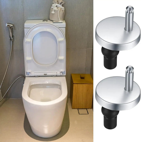 Installed toilet with Two Pack Toilet Seat Hinge Replacement Kit With Top Fix Nuts And Quick Release Hinges For Back To Wall Fittings