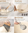 All In One Sourdough Starter Kit With Banneton Proofing Baskets, Dough Scraper, Whisk, Lame, Recipe Card And Storage Tray for home use
