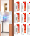 Ultra Thin Magnetic Cabinet Door Catch 9 Pairs No Drill Peel and Stick Adhesive Magnets Invisible Seam shown on wooden cabinet