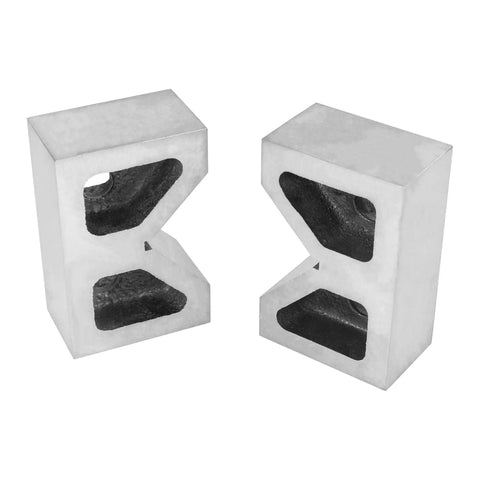 Heavy Duty Cast Iron V Block Set 4 x 2-1/4 x 2-5/8 Inches, Machined Square And Parallel, High Quality Workholding In Pairs For Large Jobs, Built Tough For Milling, Drilling And Fabrication; pair of V blocks