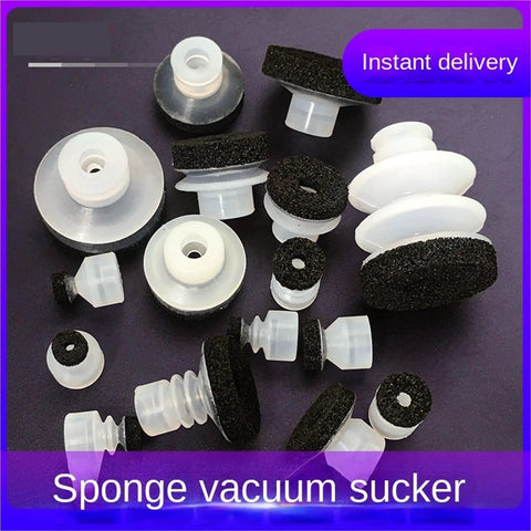 High Performance Industrial Pneumatic Manipulator Vacuum Suction Cup With Single Layer Sponge Nozzle For Robotic Automation various sizes and shapes of suction cups with sponge nozzles on display.