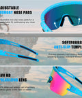 Polarized UV400 Baseball Sunglasses with adjustable nose pads, anti-slip temples, and HD polarized lenses for sports eyewear.
