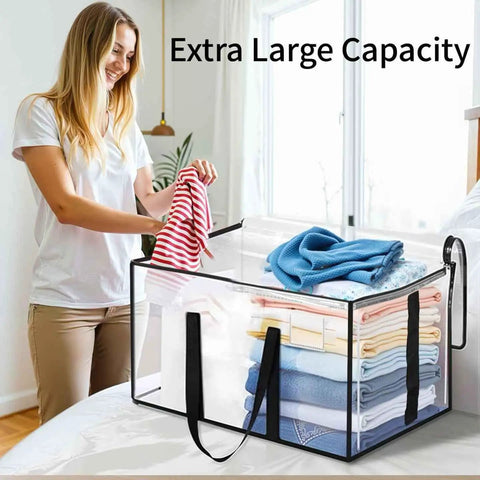 8 Pack Extra Large Heavy Duty Moving Bags Waterproof Storage Totes With Handles And Zippers Foldable For College Dorm And Home