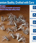 Durable Clear Plastic Shelf Pegs For Furniture Upgrades With A Quick Fix And Zero Drama 50 Piece Set Of 5 Mm Cabinet Support Pins on wooden surface.