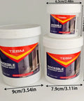 No Sweat Clear Waterproof Sealant Paste For Shower Areas And Tile Grout Slick Invisible Coating Kit with three sizes of waterproof agent containers.