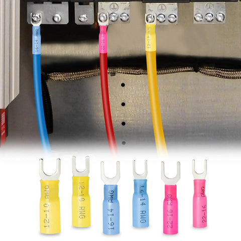 Fork Connectors Heat Shrink Set With Tinned Copper Terminals Waterproof DIY Friendly 220 Piece Electrical Crimp Terminal Kit