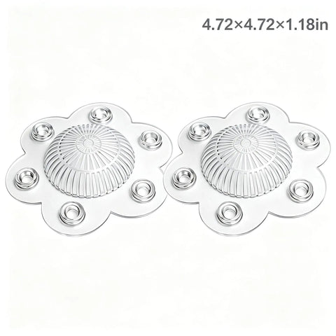 2 Pack Hair Catcher Drain Cover - 5" Dome Shaped Soft PVC with 6 suction cups, 4.72x4.72x1.18in, effective clog prevention.