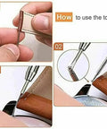 How to use Watch Band Spring Bars Repair Kit 1440 Pcs, Pro Grade Strap Link Pins Tool Set shown in step-by-step images