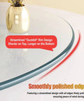 Heavy Duty Tempered Glass 360 Degree Turntable For Dining Tables showing polished edges and rim design