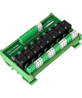 8 Channel SPDT DIN Rail Mount Relay Module 24V DC And AC Plug And Play Interface Board For PLC And Industrial Automation Heavy Duty Load Amplification And Control, top view