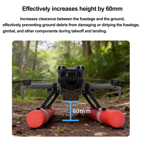 Water Landing Gear For DJI Mini 5 Pro Floating Skid Buoyancy Rod Kit Drone Stand on grass, increasing height by 60mm