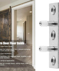 Double Wheel Barn Door Floor Guide For Smooth Sliding Doors, durable 304 stainless steel, floor mounted track guide, side view