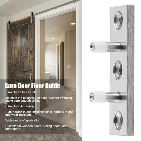 Double Wheel Barn Door Floor Guide For Smooth Sliding Doors, durable 304 stainless steel, floor mounted track guide, side view