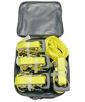 Heavy Duty Ratchet Tie Down Straps 4 Pack 1 Inch Wide By 15 Feet Long 3300 Lbs Breaking Strength Durable Polyester Webbing in black bag