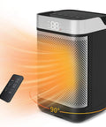 Portable Electric Space Heater With Remote Digital Display 12 Hour Timer 1500W PTC Ceramic Quick Heat For Bedroom Office Home Cozy Up