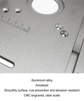 Heavy Duty Aluminum Router Table Insert Plate With T Slot Mounting Holes For Seesaw Woodworking Machines close-up of CNC machined surface.