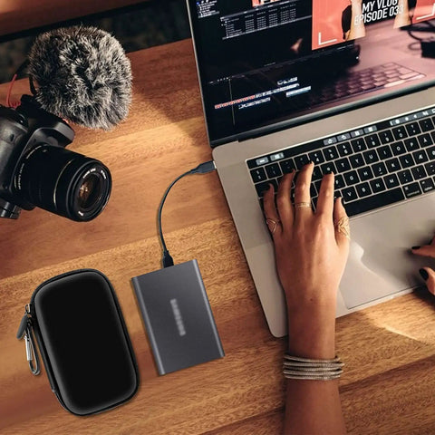 Durable Grab And Go Carrying Case For T7 And T7 Touch Portable SSD 500GB 1TB 2TB USB 3.2 External Solid State Drive Travel Organizer