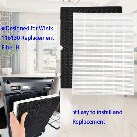 2 Pack HEPA Replacement Filters H For Winix 5500-2 And AM80 Air Purifier installation in living room