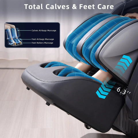 4D Massage Chair For Home Relaxation With Full Body Zero Gravity Recliner And 55 Inch SL Track Calves and Feet Massage Detail A303C