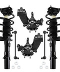 Front Suspension Kit For Ford Focus 2012 2013 With 2 Steering Knuckles Wheel Hub Bearings 2 Struts And Coil Springs And 2 Sway Bar End Links Replacement Suspension Assembly Heavy Duty Direct Fit