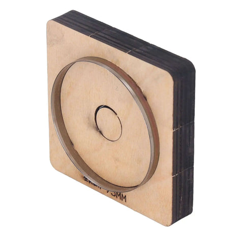 75mm Round Leather Cutting Die For DIY Crafts, Precision Hollow Punch Cutter, Wooden Base, Alloy Steel Blade