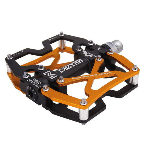 Nine Sixteenths Inch Mountain Bike Pedals With CNC Machined Body Sealed Bearing Platform Three Bearings Anti Slip Pins
