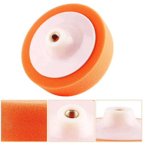 Kick Your Car Shine Into High Gear With This Professional 6 Inch Sponge Polishing Pad Wheel, orange foam polishing pad.