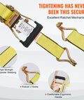 2 Inch By 15 Foot Ratchet Straps Beefy Heavy Duty 4 Pack With Double J Hooks And Padded Handles, 5000 Lb Break Strength