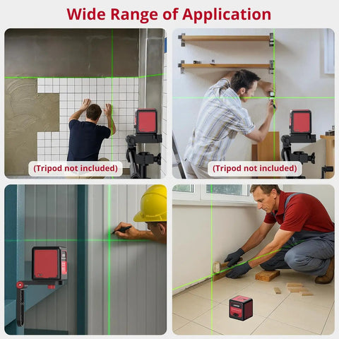 Self Leveling Green Cross Line Laser 100ft Range For Hanging And Tiling used for wall tile layout, shelf alignment, picture hanging and floor leveling