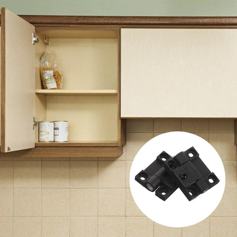 Open kitchen cabinet showcasing Premium 90 Degree Plastic Cabinet Door Hinges With Adjustable Torque Folding, installed view.