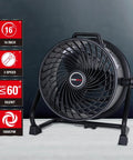 16-Inch Industrial Drum Fan With 3 Speed Settings, Go-To Heavy Duty Metal Shop Fan Delivers Up To 1800 CFM, Built-In Rope Bag