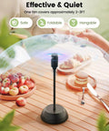 Four Pack Table Fans With Flexible Gooseneck And Soft Blades, AA Battery Powered Portable Silent Fans for outdoor dining