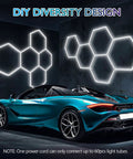 Hexagon LED Garage Light Fixture Pack 24 Count High Output 192W 23040LM 6500K Super Bright Grid System for car detailing