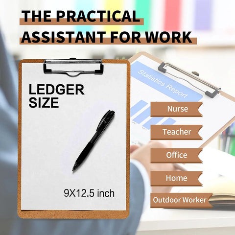 Six Pack Hardboard Clipboards For Letter Size 8.5 By 11 Inches, Low Profile Clipboards For School Or Office with charts