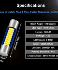 Specifications of Six Pack Festoon LED Bulbs Kit 28mm 29mm 6614F 6641 6612F With 9 SMD 4014 Chips Ultra Bright 6000K White