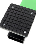 Close-up of Rock Solid Heavy Duty Floor Jack Cross Beam Adapter base with thick grip pads for stability and secure lifting.