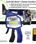 Quick Coupler Hand Clamp Duo Jaw Set In 1/2 Inch And 3/4 Inch Sizes 18 Inch Clamp Length Blue Black Finish Choose Your Jaw Style, IRWIN clamp parts
