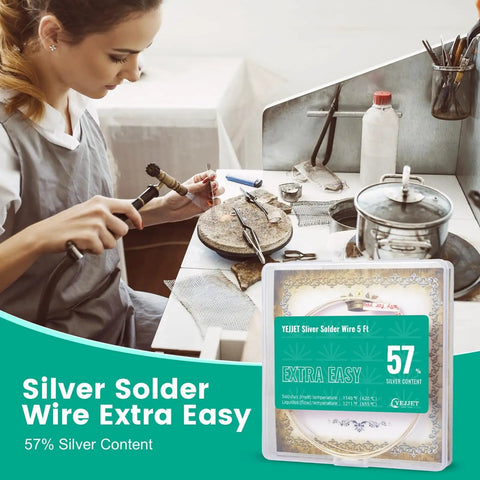 Jeweler using Silver Solder Wire 26 Gauge For Jewelry Repair 5 Feet Long Extra Easy Formula With 57 Percent Silver Content