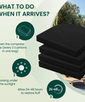 Outdoor Chair Cushions Set Of 4 Black 17x16x2 Inches Water Resistant With Ties For Patio Furniture shown stacked