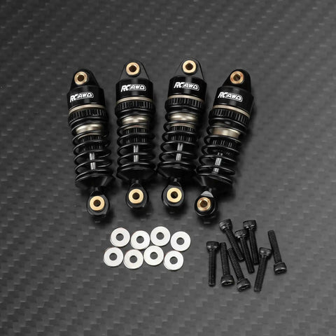 1/12 Scale Losi RC On Road Shock Absorber Set Front And Rear Upgrades With Threaded Collars And Springs Beefed Up Alloy 7075 Aluminum And Titanium Dampers